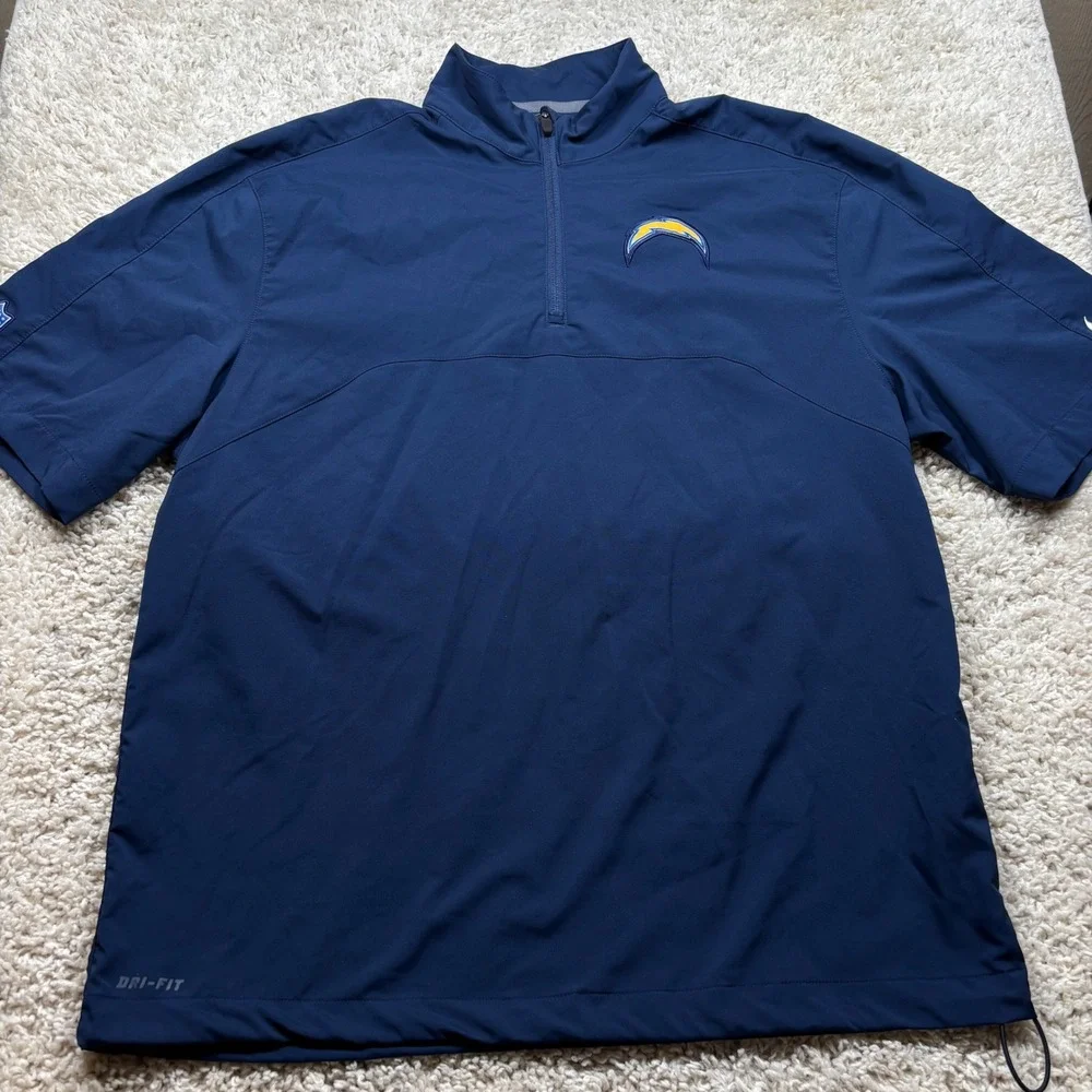 Nike Los Angeles Chargers Quarter Zip Pullover Mens Medium Navy Blue NFL Dri-Fit